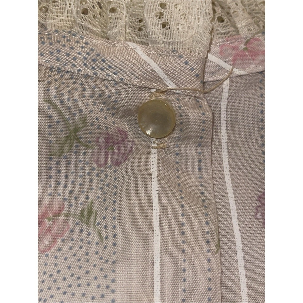 Vintage Long Nightgown Satin Granny Cottagecore Women XXL Flower Detail - Picture 12 of 12